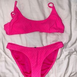 Hot Pink Triangl Bikini Suit